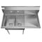 Koolmore 2 Compartment Stainless Steel NSF Commercial Kitchen Prep & Utility Sink with Drainboard SB121610-16R3 - alternate 4